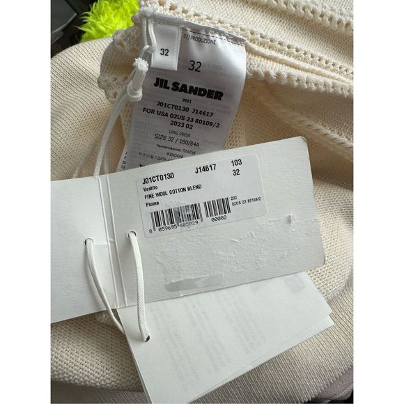 NWT Jil Sander Pointelle-knit Wool Maxi Dress - Cream - Picture 10 of 10
